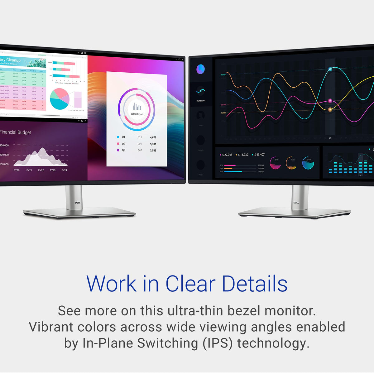 Dell P2725H 100 Hz refresh rate enables smoother motion and scrolling.