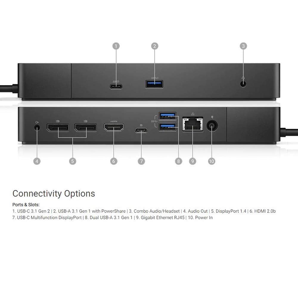 Dell WD19DC power delivery up to 210W with dual USB-C cables