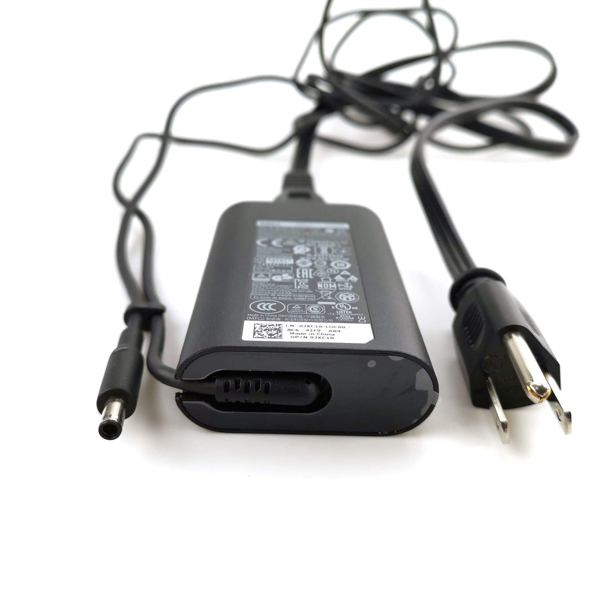 Power cord included for Dell laptop charger setup