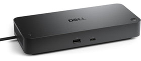 Dell Pro Smart Dock SD25 front view powering a multi-monitor setup with 130W delivery.