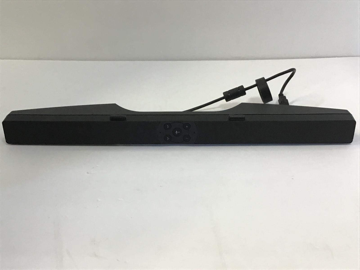 Dell Pro Stereo Soundbar mounted on Dell monitor for space-saving setup