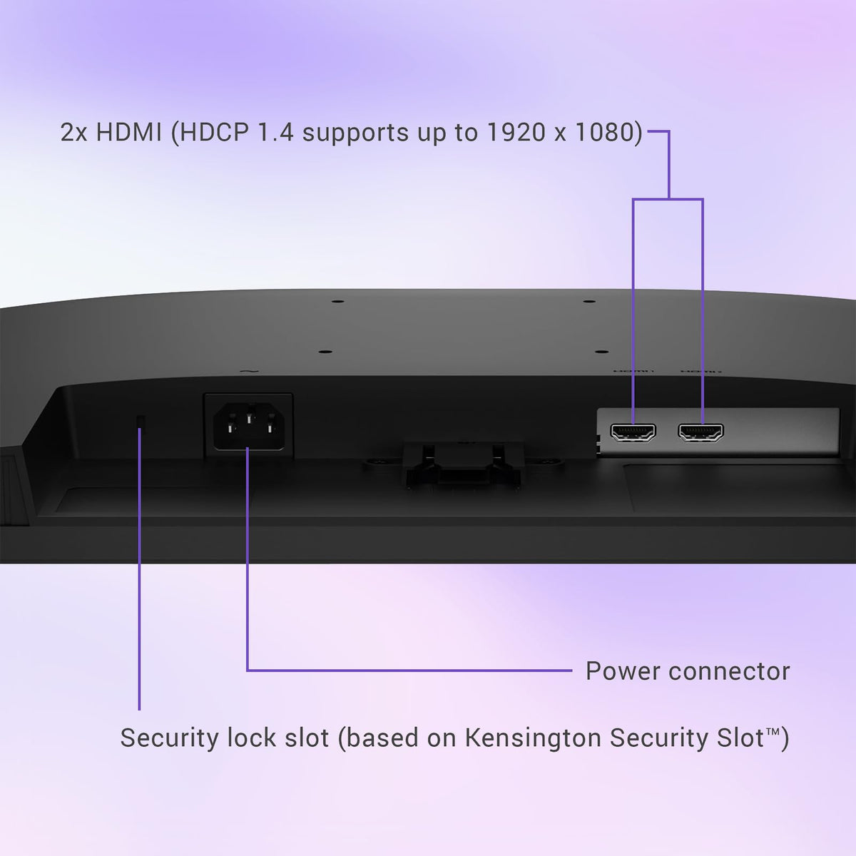 Dell S24 Series anti-glare coating reduces reflections during bright daylight.