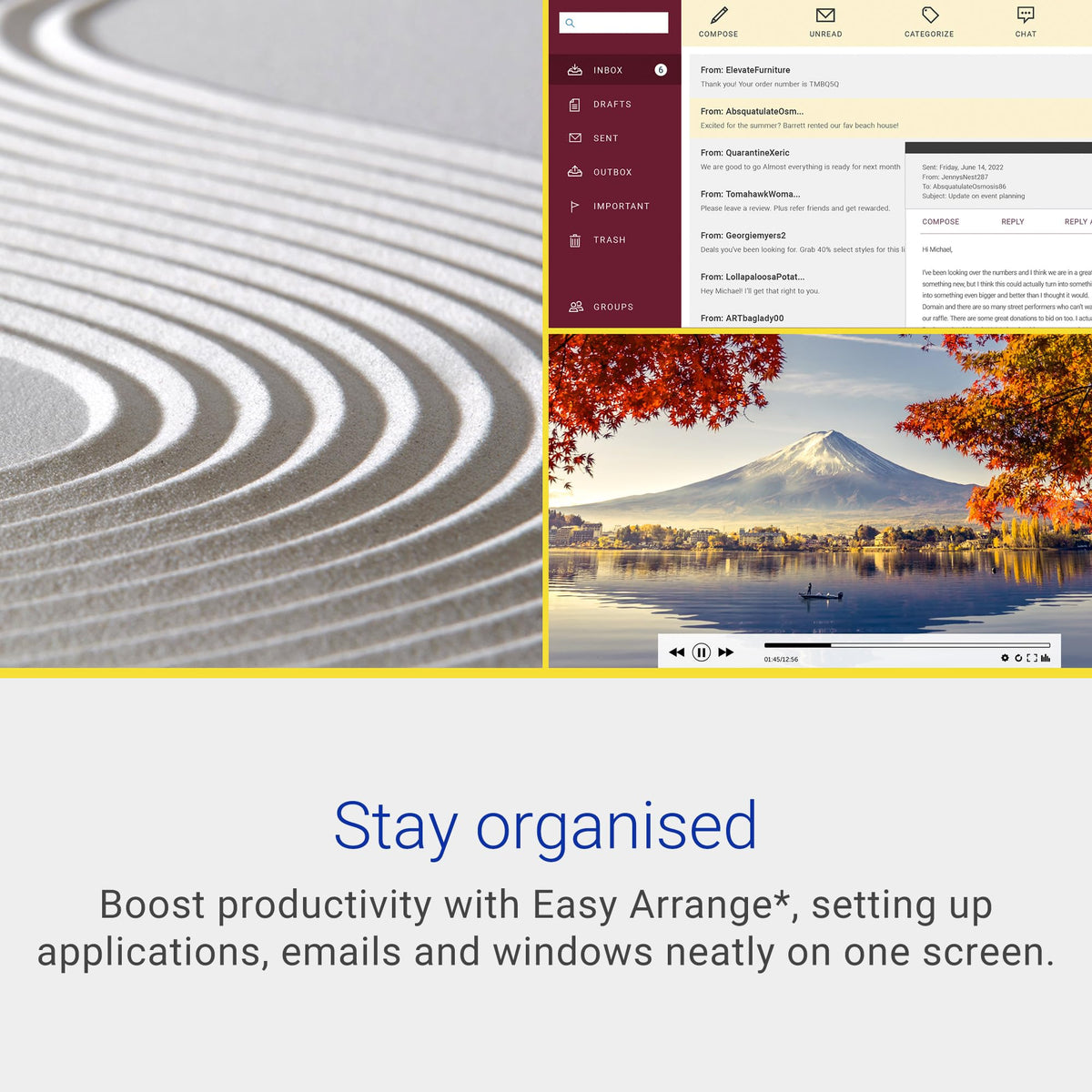 Dell S2425H Japanese sand texture back adds premium detail