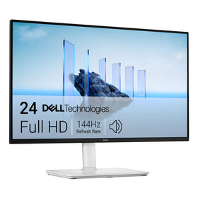 Dell S2425HSM front view with sleek ash white frame for desk-ready clarity and immersive visuals.