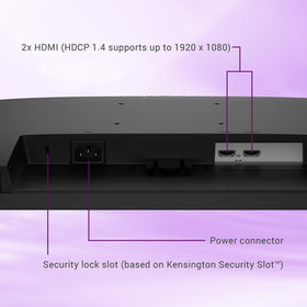 Dell S27 Series has two HDMI ports for easy device connections.