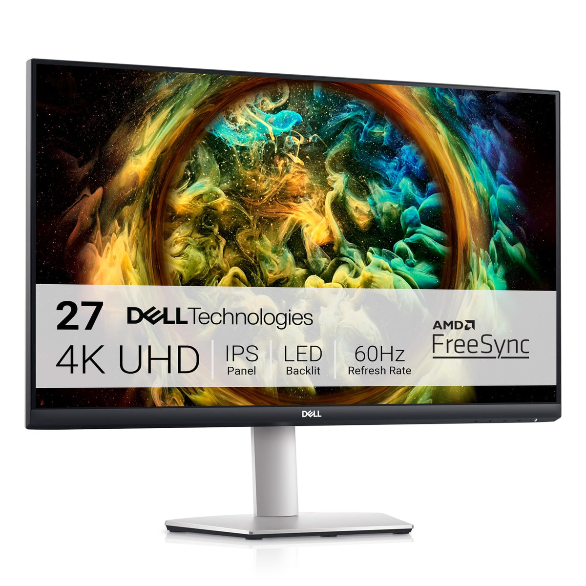 Dell S2721QS immersive 4K UHD display delivering sharp detail for gaming and productivity.