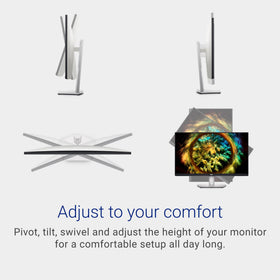 Dell S2721QS sleek silver finish fits modern desks.