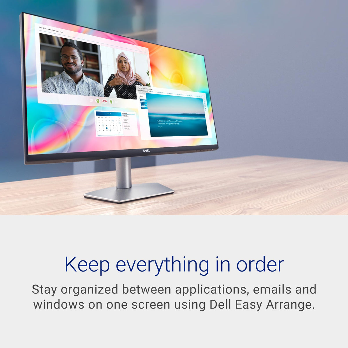 Dell S2722DC IPS panel with wide viewing angles and accurate color.