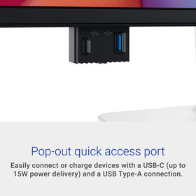 Dell S2725DC ergonomic stand allows tilt and height adjustments for comfort.