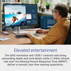 Dell S2725DC side port panel enables easy access to HDMI, DP, and USB-C.
