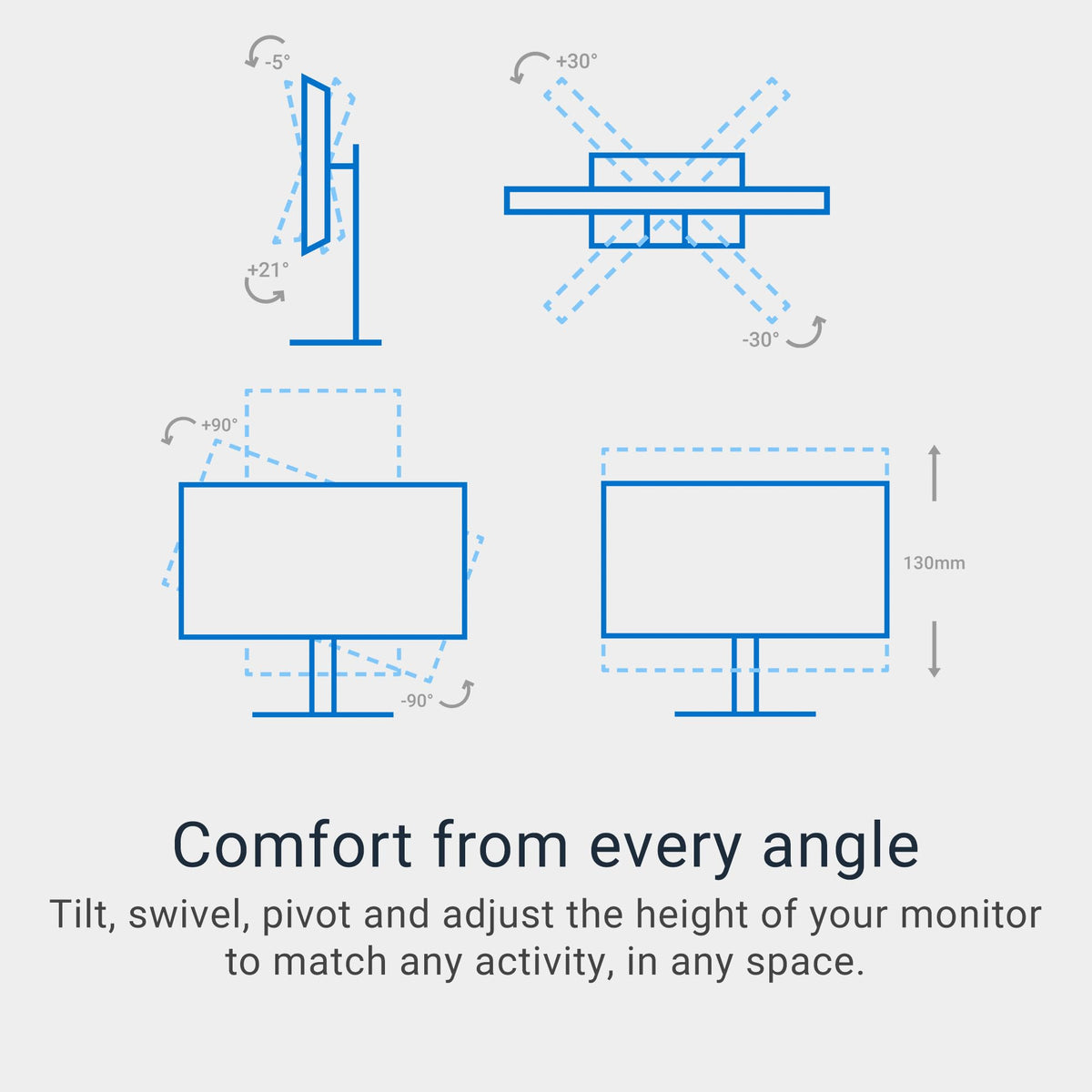 Dell S2725QC Ash White design fits neatly on small desks with a modern touch.