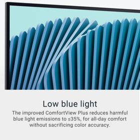 Dell S2725QC with ComfortView Plus reduces blue light for comfortable long sessions.