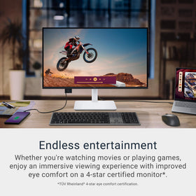 Dell S2725QC USB-C connectivity enables easy single-cable setup and desk organization.