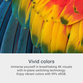 Dell S2725QS ash white IPS panel delivering vivid colors and wide angles.