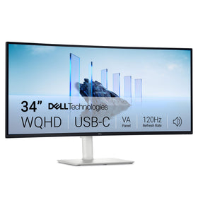 Dell S3425DW 34-inch curved monitor front view showing immersive 21:9 display for work and media