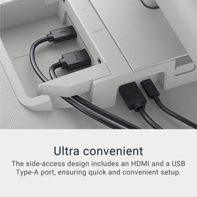 Dell S3425DW desk setup with clean cable management and curved display