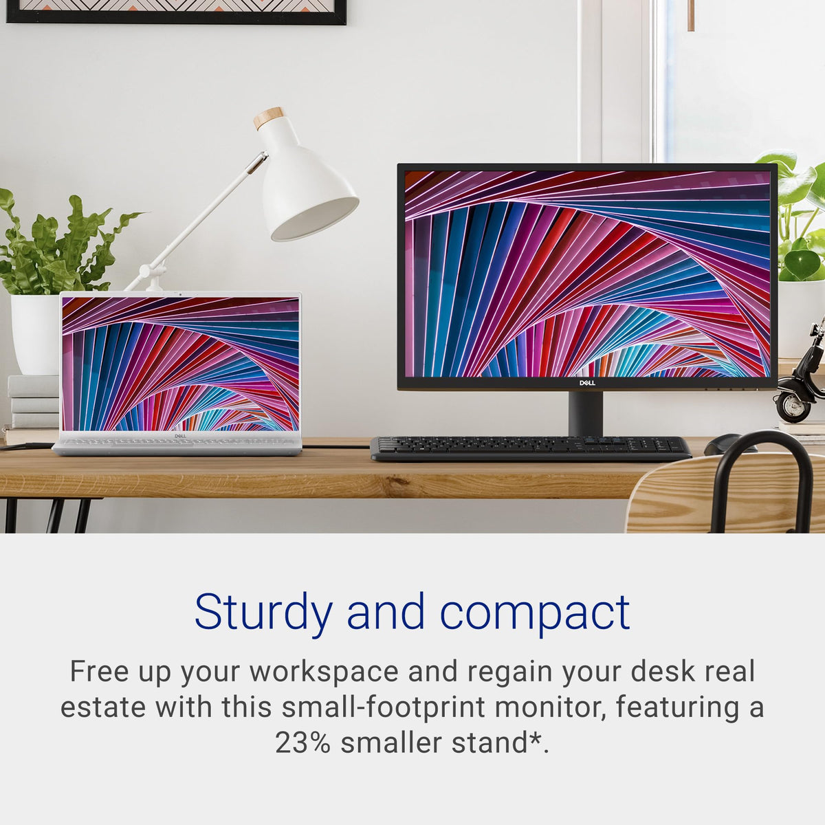 Dell SE2422HX closeup of anti-glare coating reduces reflections for comfortable reading.