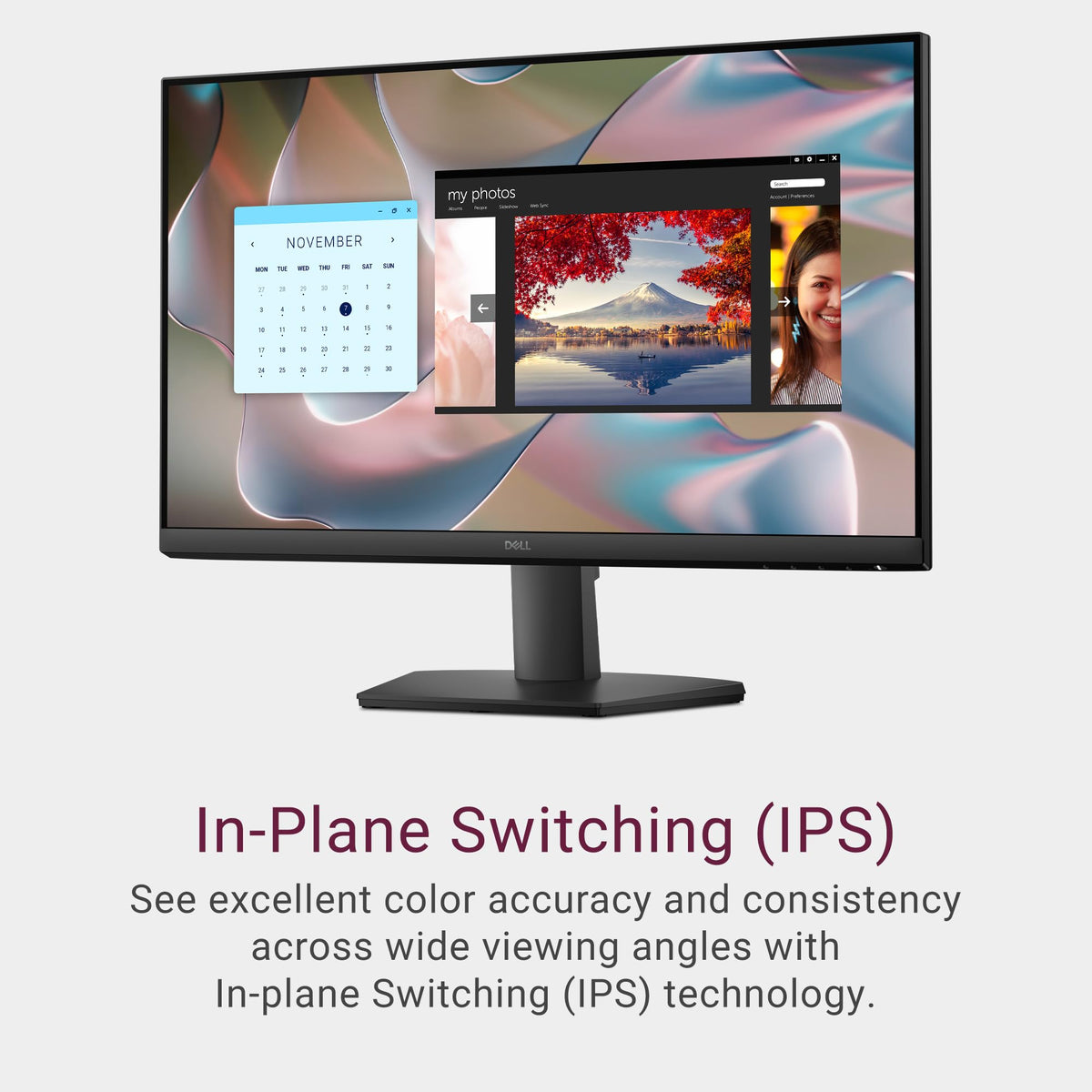 Dell SE2425HM built-in power supply reduces desk clutter and mess