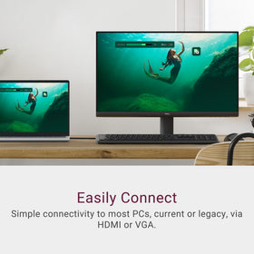 Dell SE2425HM cable holder keeps cords organized for a clean workspace