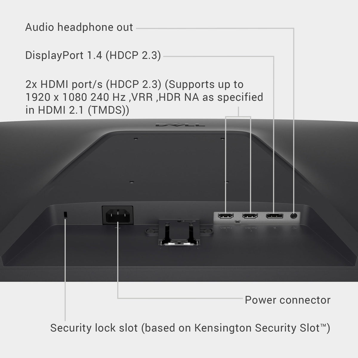 Dell SE2426HG dual HDMI and DisplayPort connectivity for easy setup