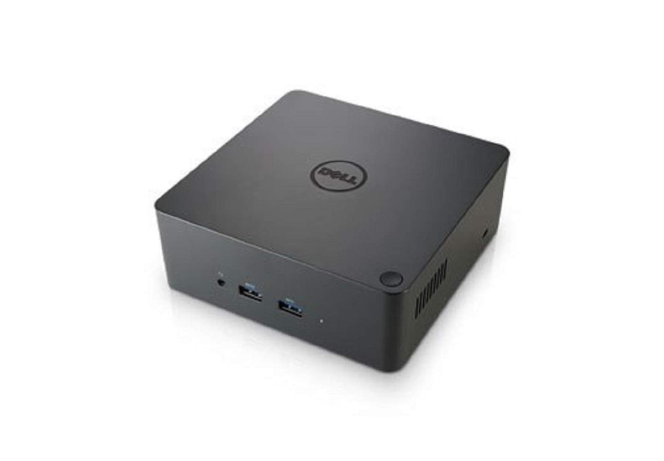 Dell TB16 dock front ports provide quick peripheral access for a tidy workstation