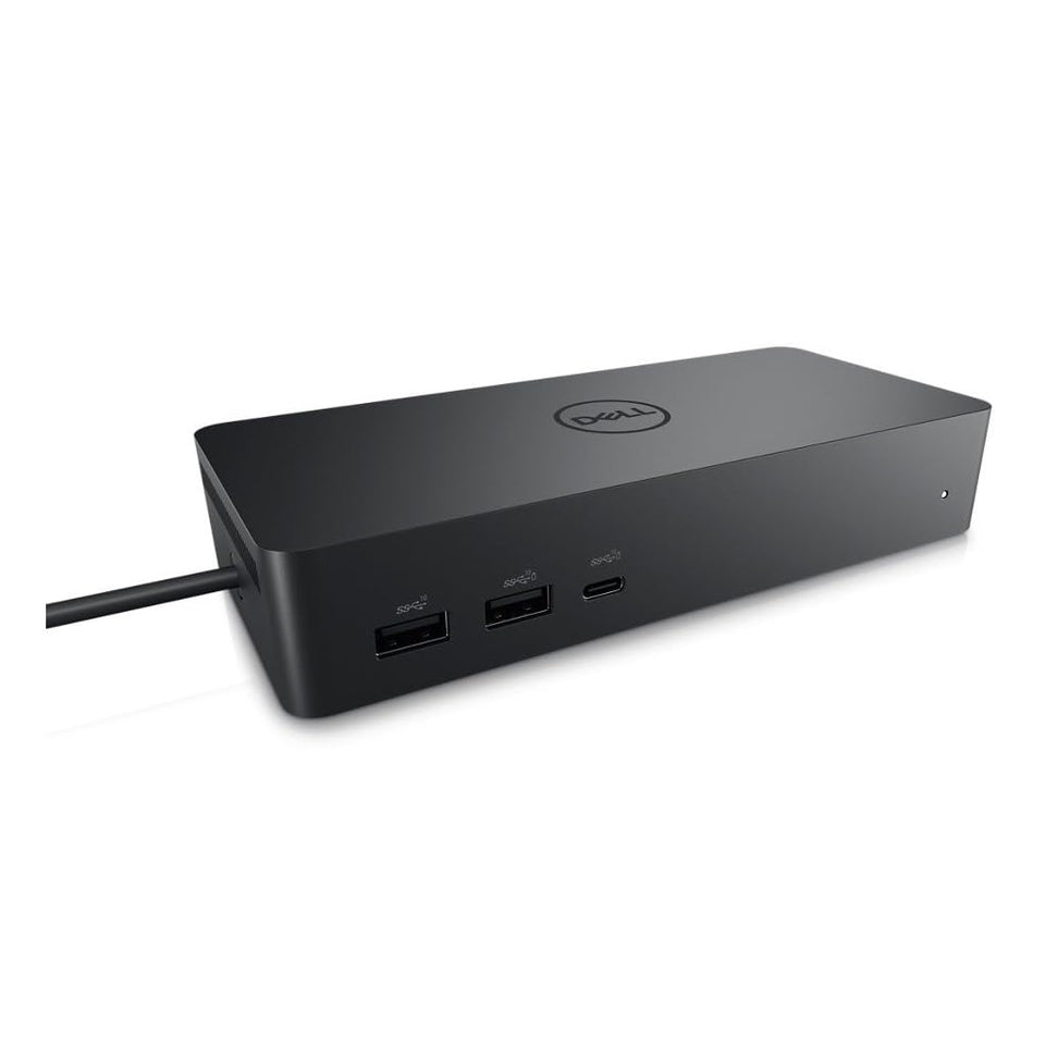 Dell UD22 front view with accessible ports for quick charging and tidy desk
