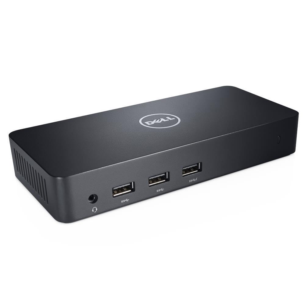 Dell Ultra HD Dock connected to laptop with multiple displays