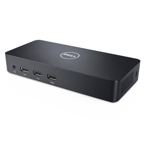 Close-up of Dell Ultra HD Dock ports with versatile USB and video options