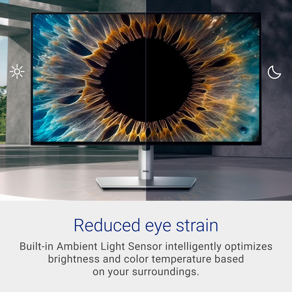 Dell UltraSharp 24 U2424H side view highlighting slim profile for desk setups.