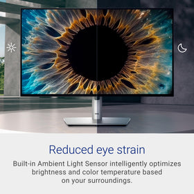 Dell UltraSharp 24 U2424H side view highlighting slim profile for desk setups.