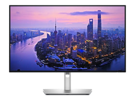 Dell UltraSharp 27 on a busy desk illustrating multitasking workspace.