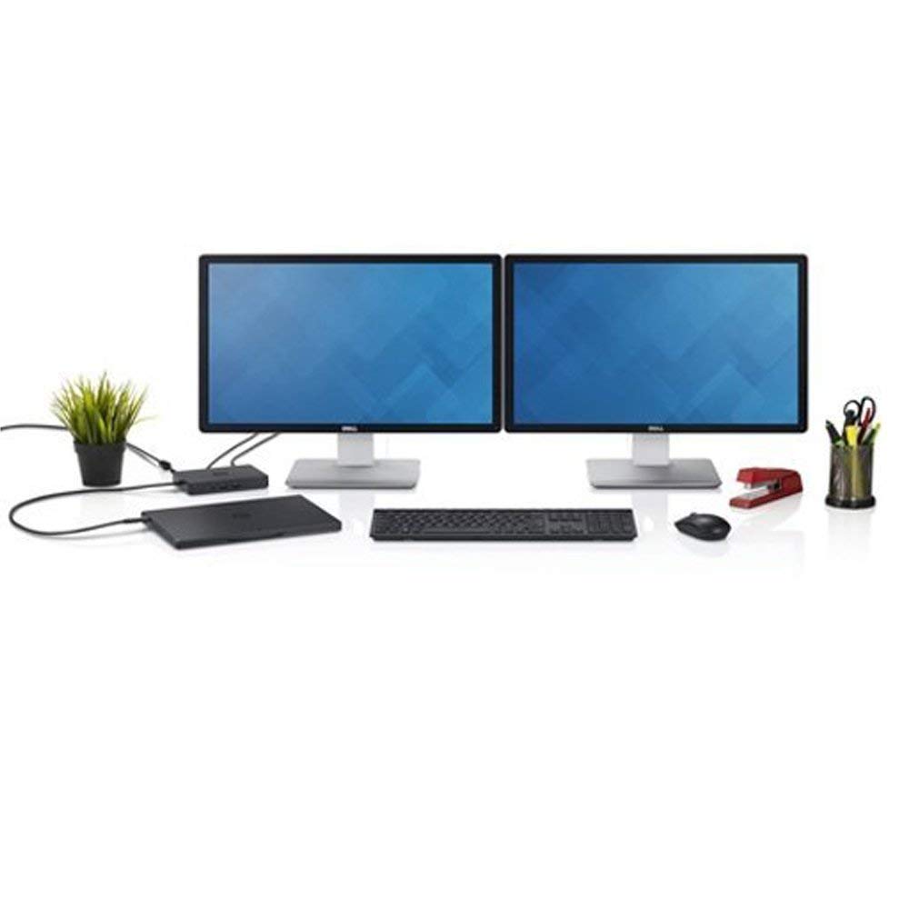 Dell WD15 workstation setup showing organized desk hub