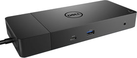 Dell WD19 180W docking station front view enables tidy workspace with USB-C charging.