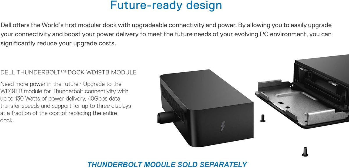 Dell WD19 180W renewed label emphasizes refurbished quality.