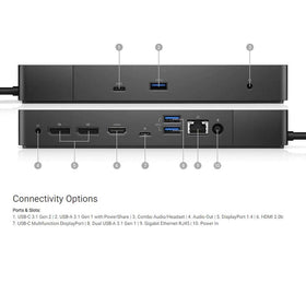 Dell WD19 VESA mount capability for clutter-free setups and secure desk organization.