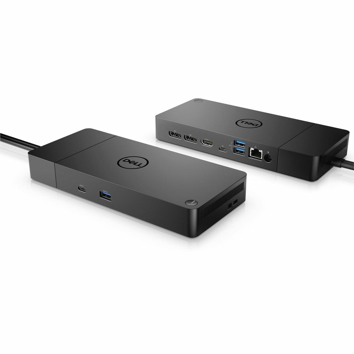 Dell WD19DCS dock front ports close-up showing quick charging and versatile connectivity.