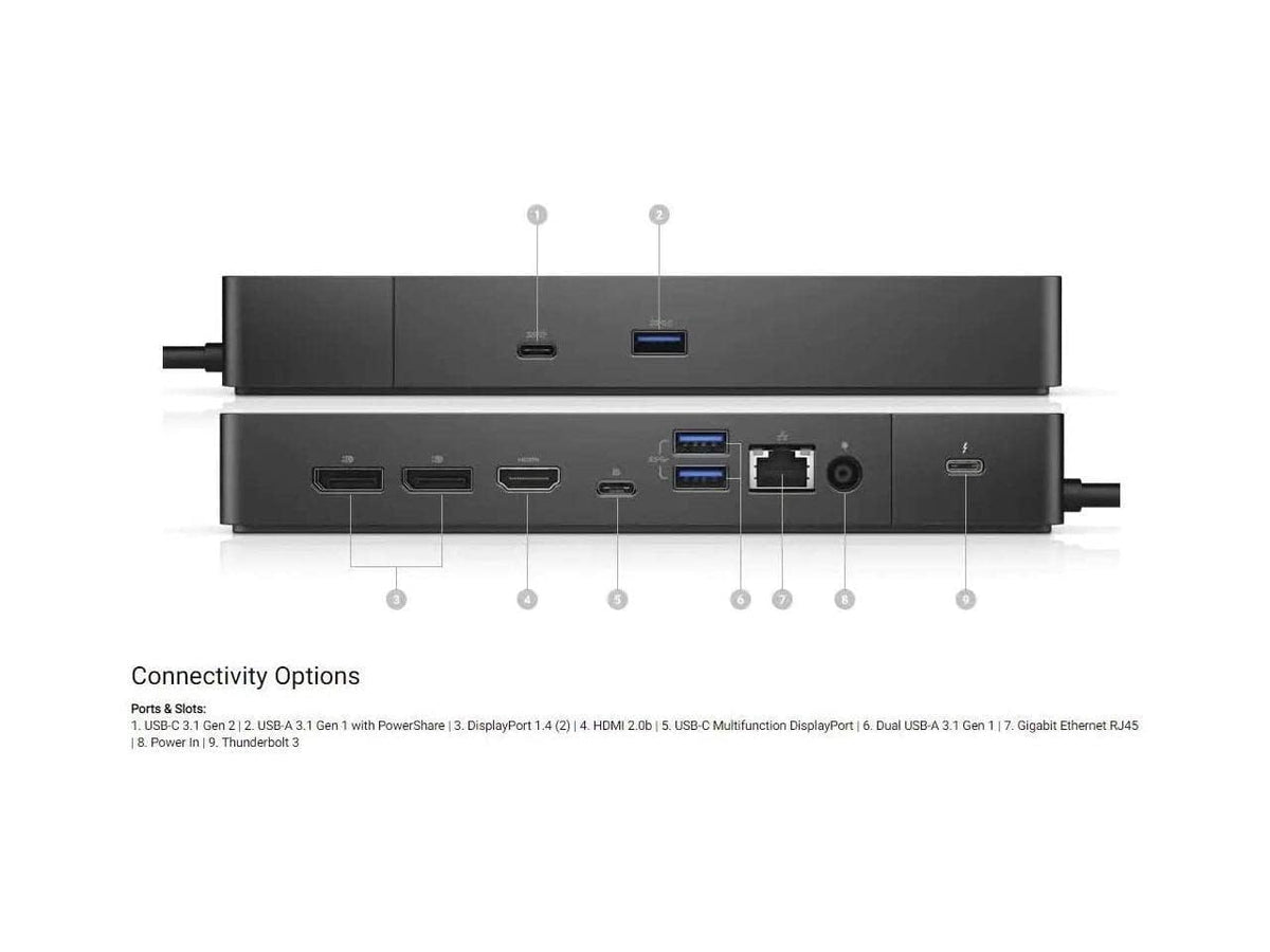 Dell WD19TBS 130W power delivery powers devices while docked