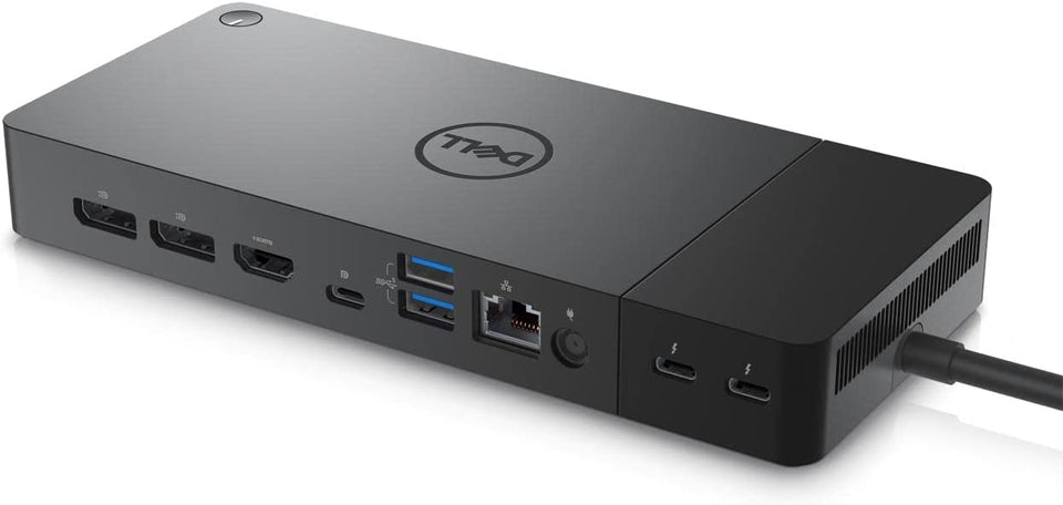Dell WD22TB4 front ports view showing easy access to peripherals and charging.