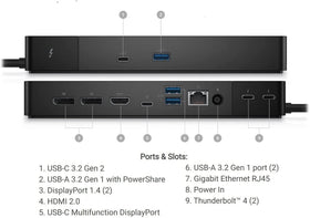 Dell WD22TB4 USB ports with PowerShare for convenient peripherals.