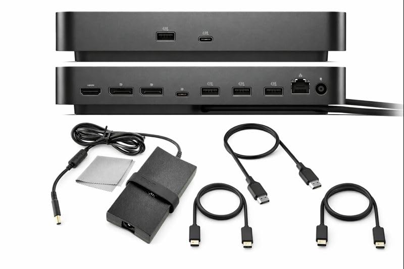 Dell WD25 bundle dock front view showing all ports for easy setup
