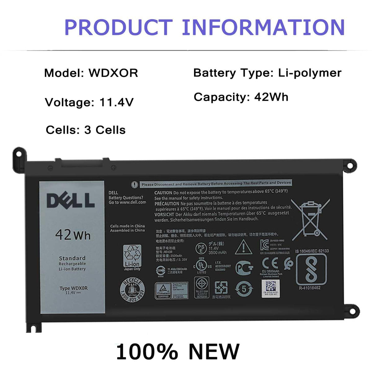 DELL WDX0R closeup of connector pins ensuring correct fit and reliable contact