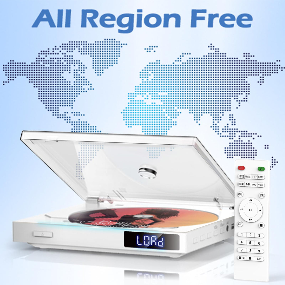 Delleson region-free player supports NTSC and PAL for diverse discs.