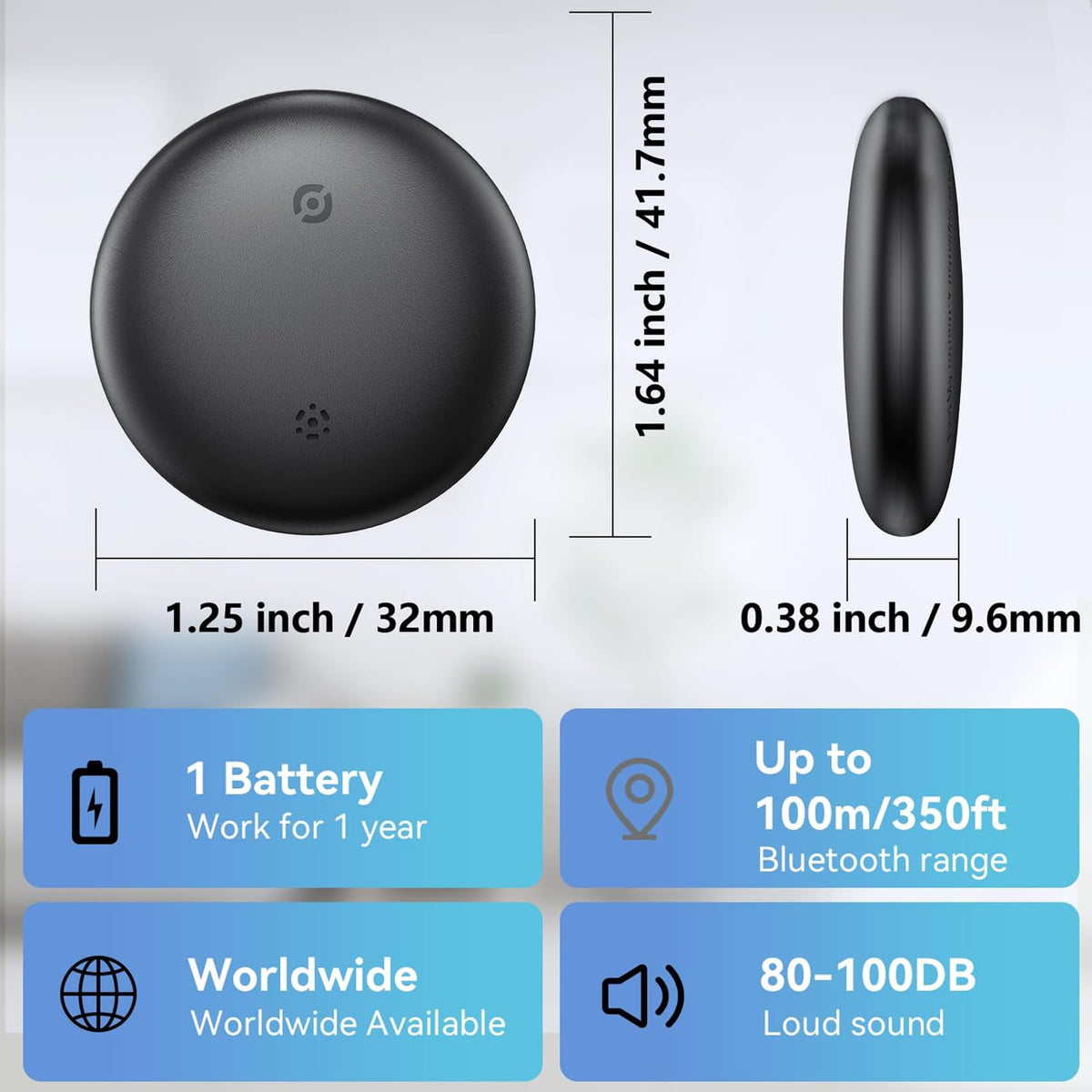 Delumu tag next to coin showing compact size and portability