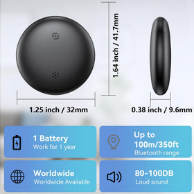Delumu tag next to coin showing compact size and portability