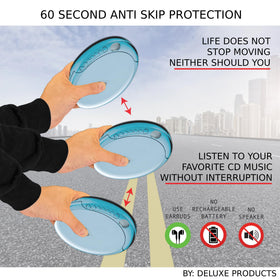 Deluxe Products portable CD player in car enables on-the-go listening.