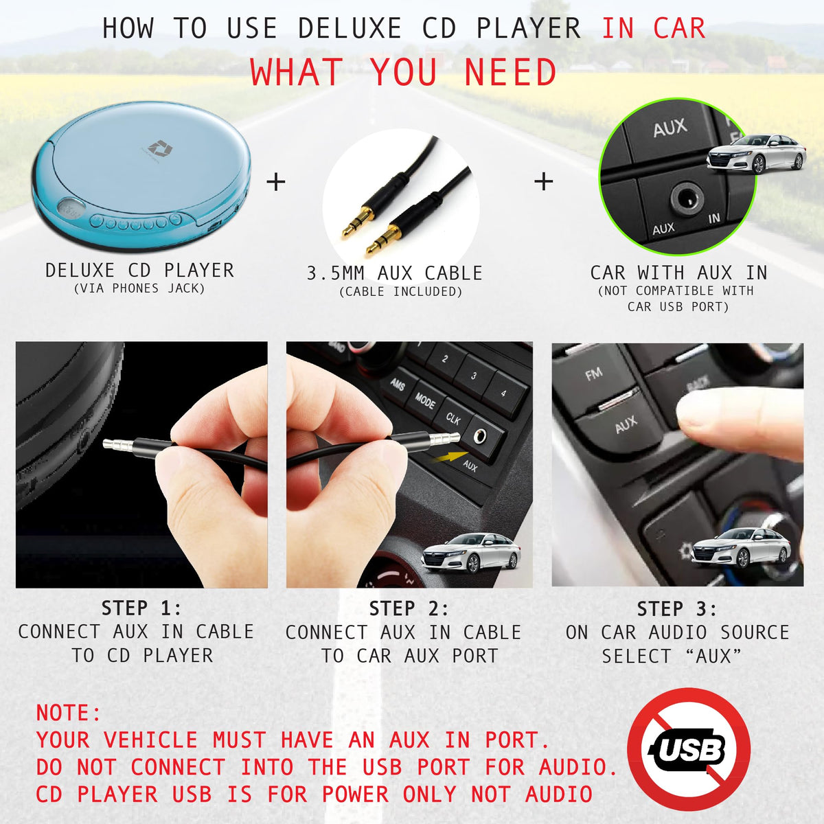 Deluxe Products LCD display shows current track for easy navigation.