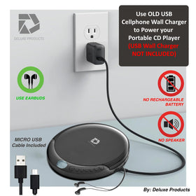 Deluxe Products connected via aux cable to car stereo showing in-vehicle playback convenience