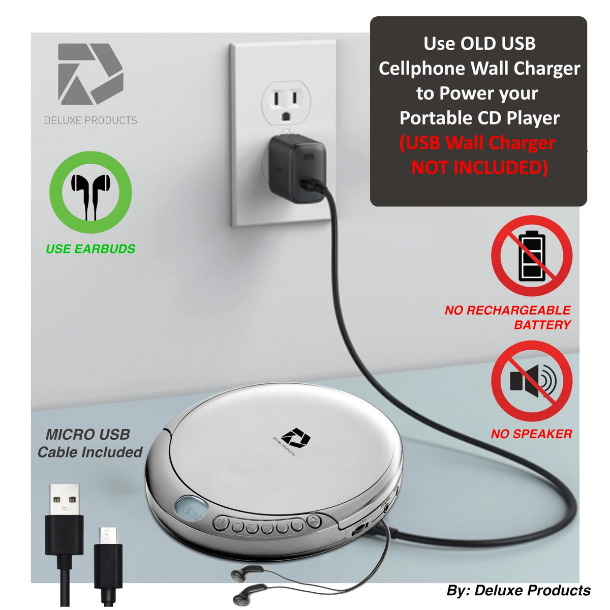 Deluxe Products connected via car aux showing seamless in-car playback convenience