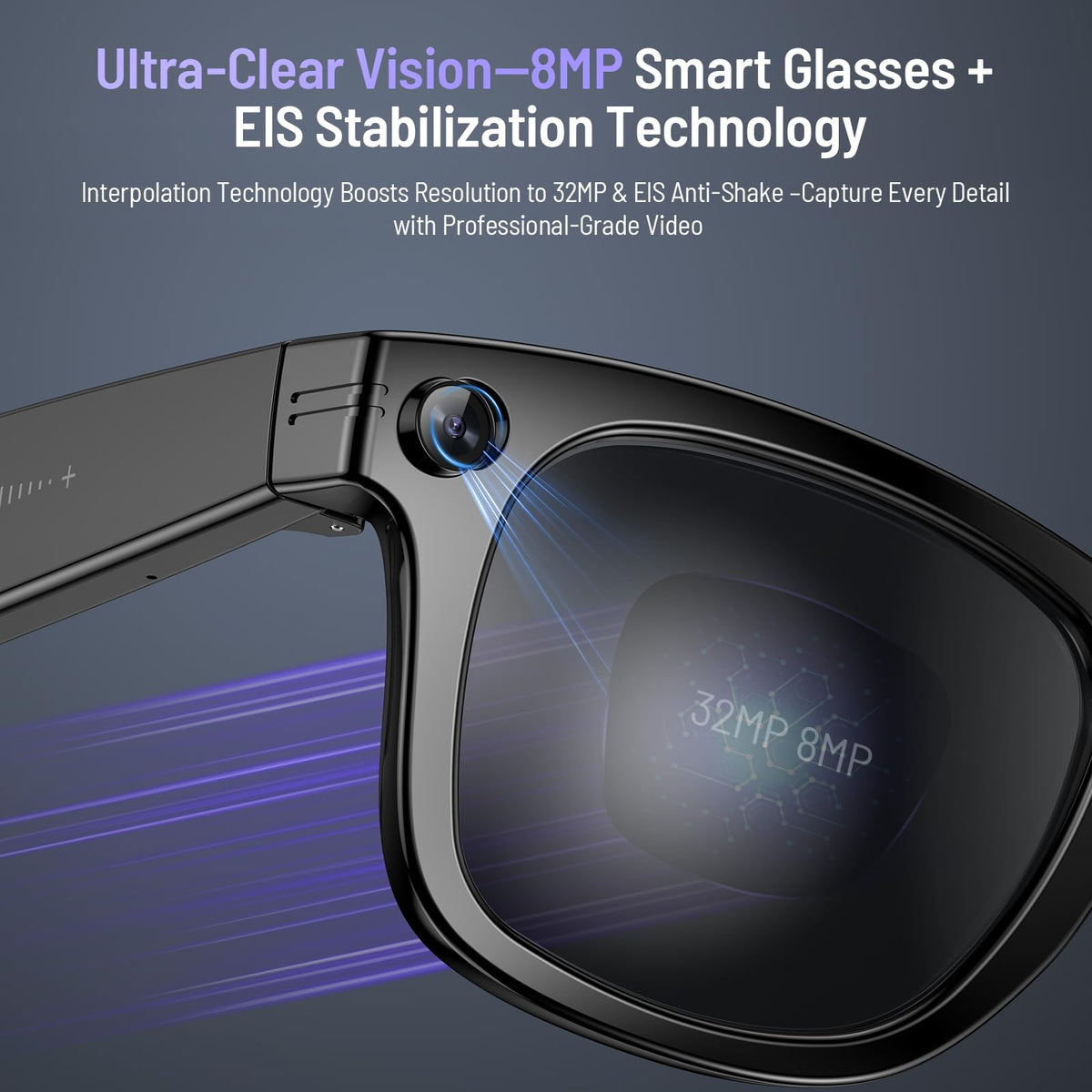 Demabon AI Smart Glasses anti-shake sensor keeps videos steady during activities