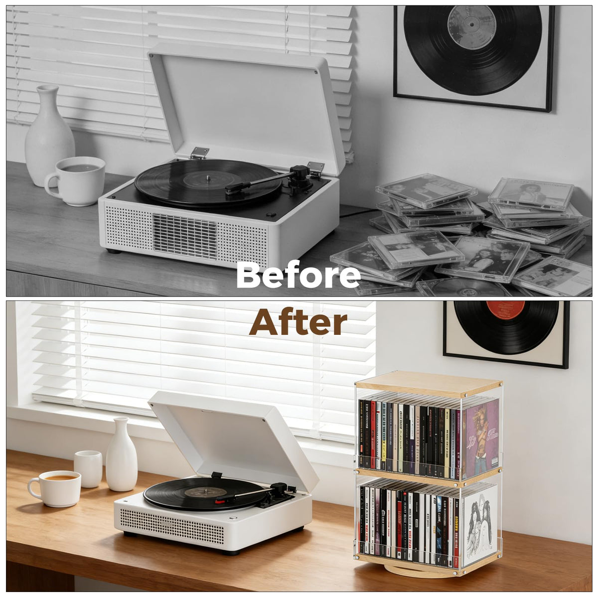 DEMEGA holds up to 38 standard jewel cases for compact organization.